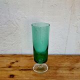 4 vintage 1970s green Luminarc Cavalier champagne flutes