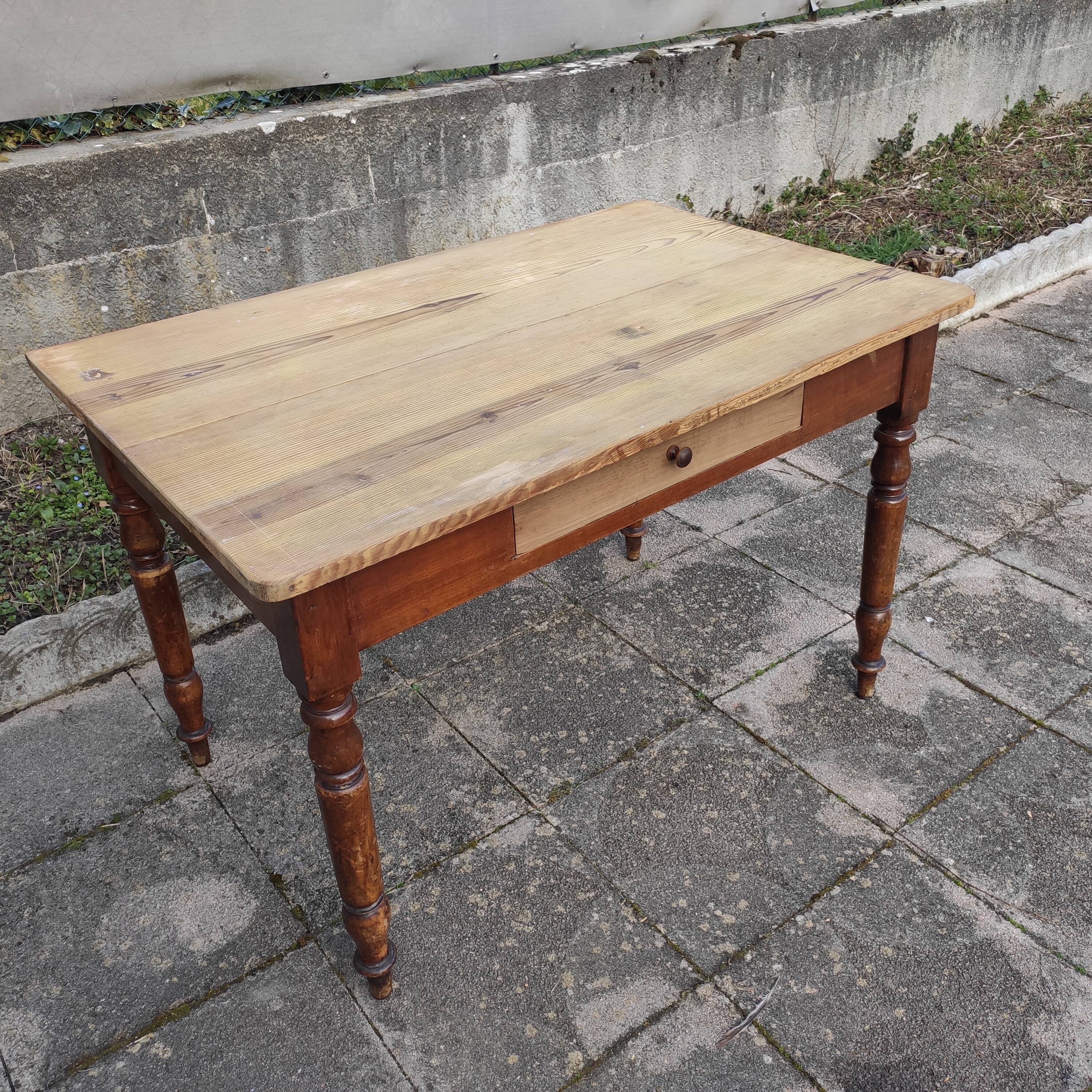 Antique solid wood bistro table