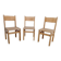 3 brutalist children's chairs from the 1980s in ash.