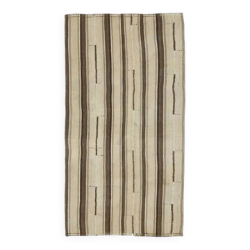 Tapis coureur kilim en laine et coton turc vintage noué à la main 110x213