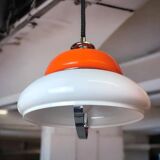 Mid Century Modern orange pull down  lamp