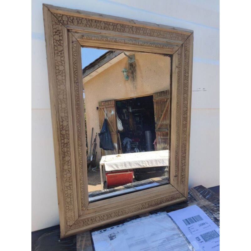 Wood and gilded stucco mirror, 19th century