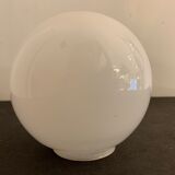 Black ceramic shell lamp and white opaline