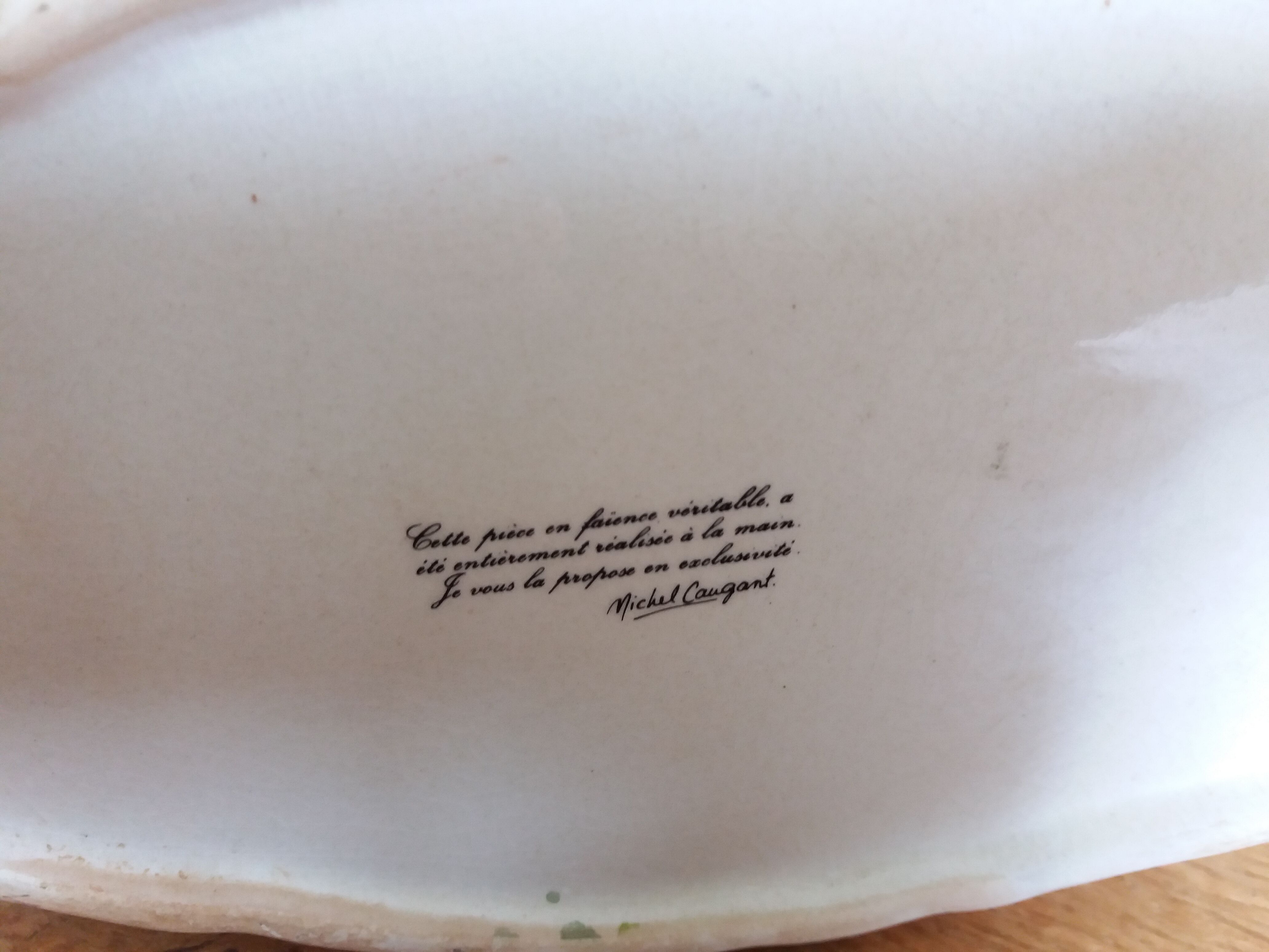 Terrine ceramic doe signed Caugant