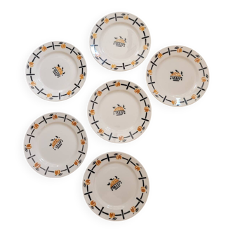 Set No. 2 of 6 dessert plates from the Badonviller Basket