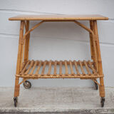 Bamboo table with wheels, bamboo service with wheels, servant, interior decoration