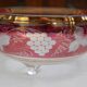 Bavarian crystal fruit bowl with engraved vine leaf motif