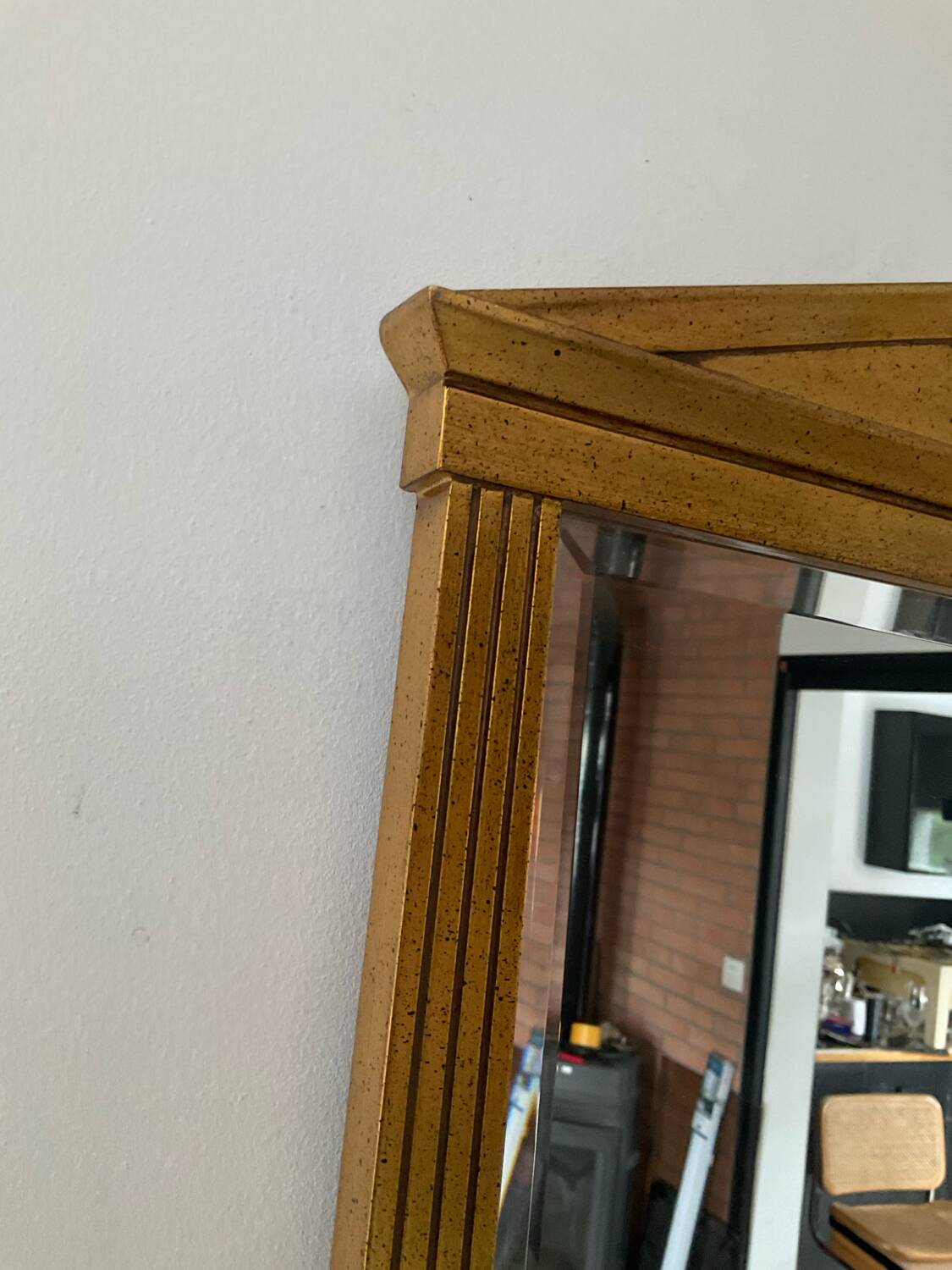 Vintage Deknudt Empire style mirror in gilded wood