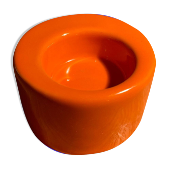 Bougeoir pot coupe en céramique orange