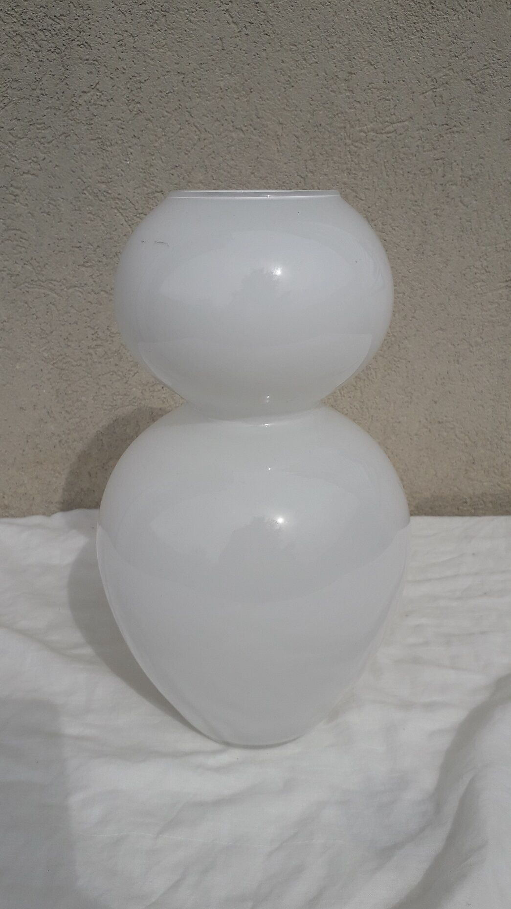 White glass vase