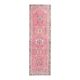 1970s Vintage Turkish Hand-Knotted Wool Cotton Pink Runner Rug 95x320