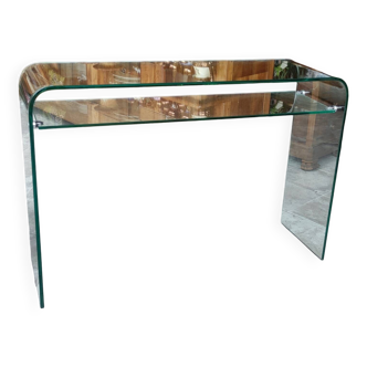 Table console design en verre trempé thermoformé
