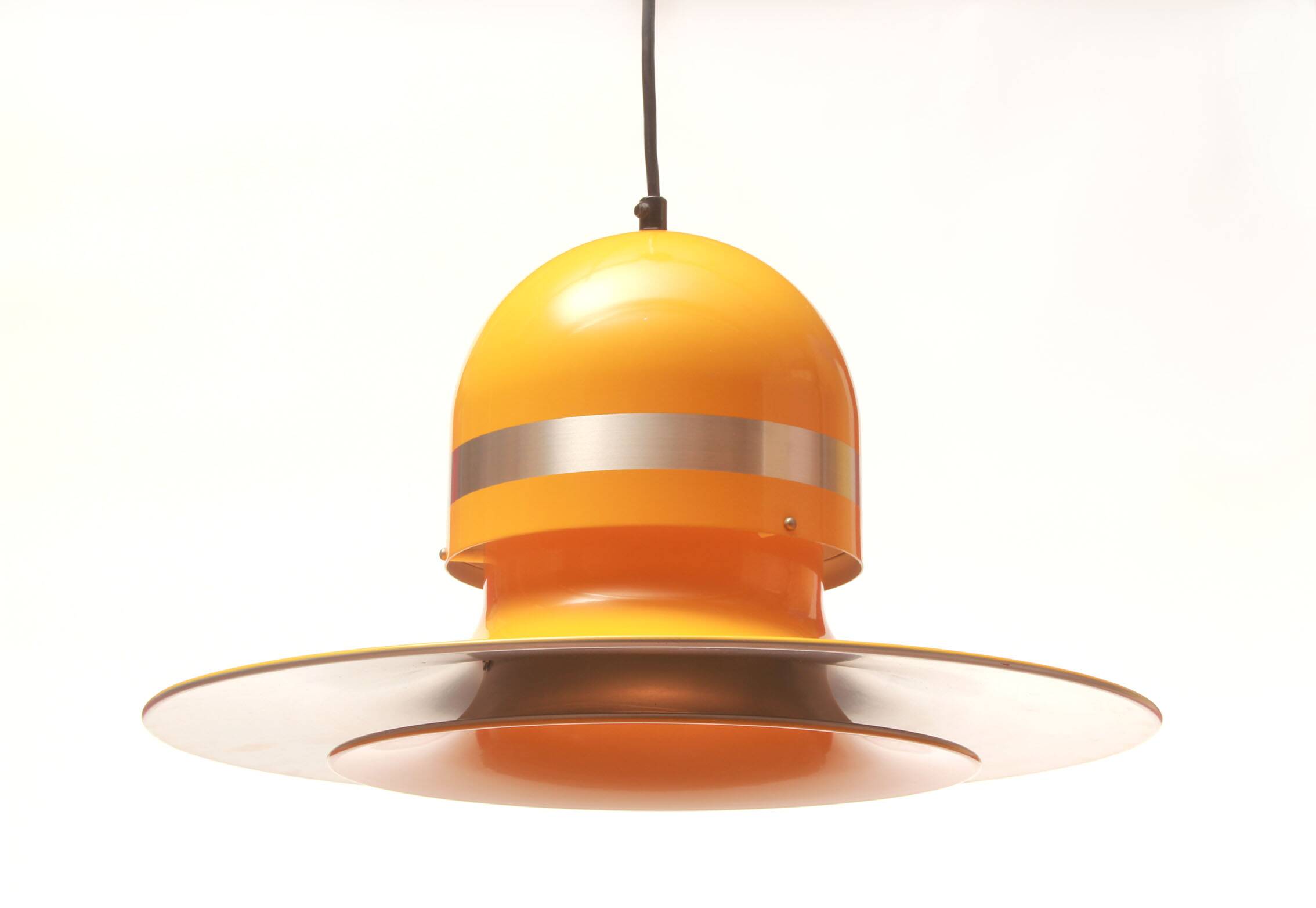 1970s ceiling lamp in yellow, Space Age