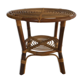 Round coffee table in rattan, Italy 60s