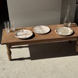 Petrified wood vide poche, circular dish or plate in light beige D25.