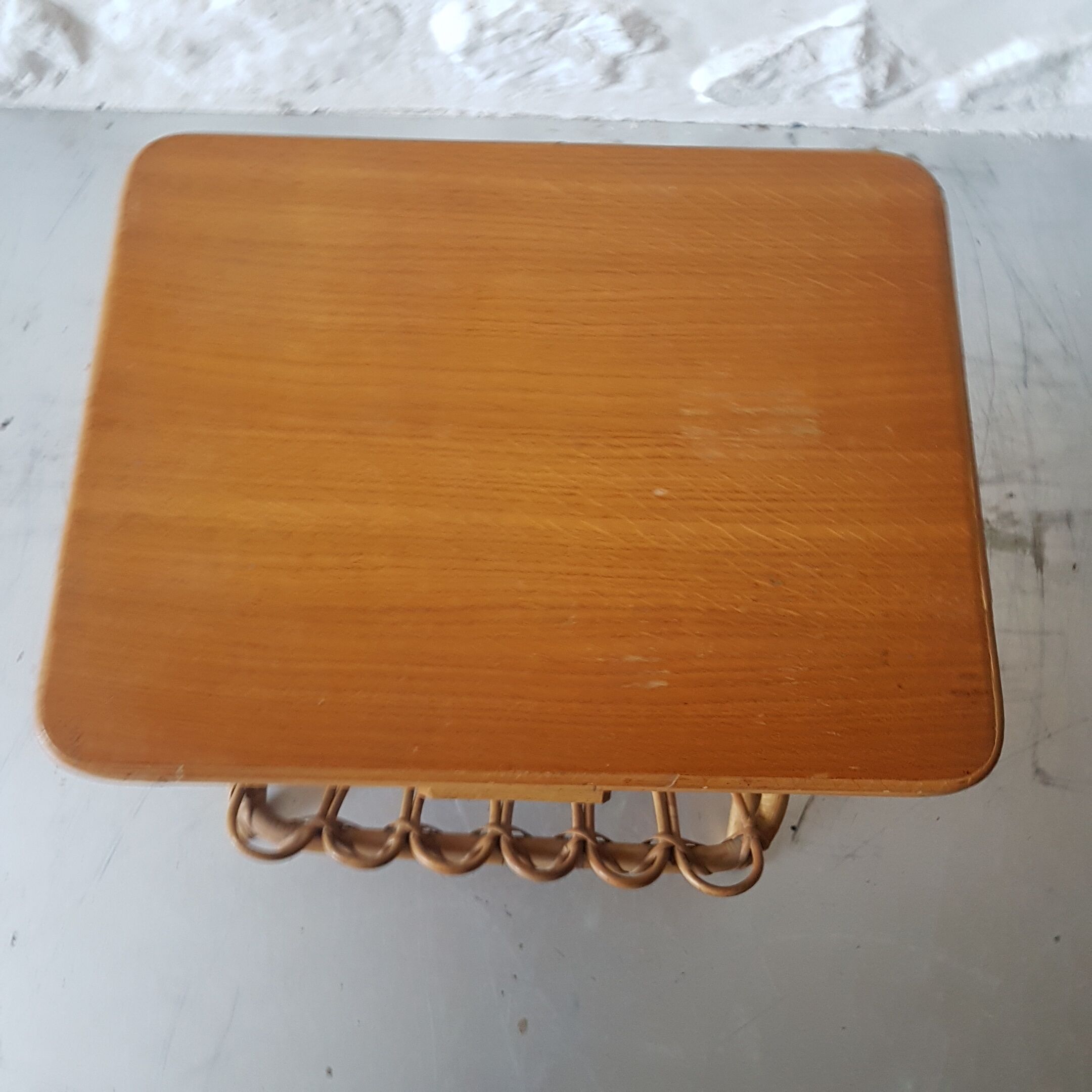 Vintage rattan bedside table