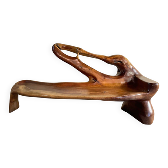 Sculptural solid wooden bench