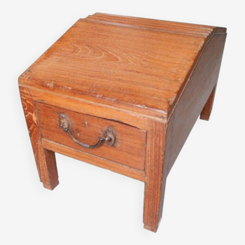 Chest Bedside Table 2 Drawers Vintage Old Teak Wood