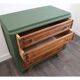 Commode vintage 4 tiroirs verte et bois