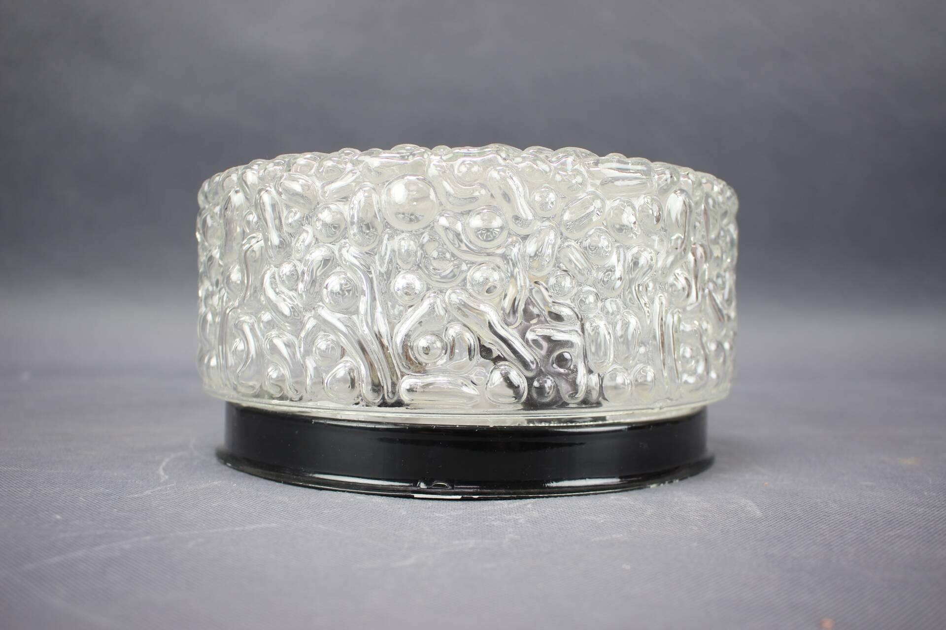 Mid-century recessed ceiling light with bubbled glass, Czechoslovakia, 1960s.