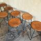 Lot de 7 tabourets tripodes vintage style industriel 1960-80’s
