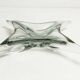 Transparent and green Murano glass ashtray
