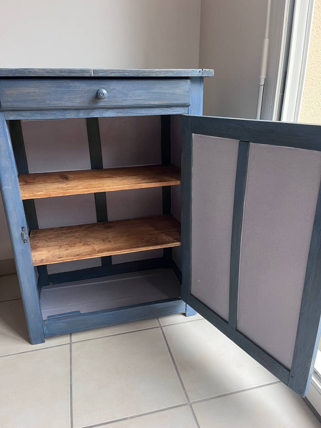 Confiturier, ancien buffet Parisien, patiné bleu