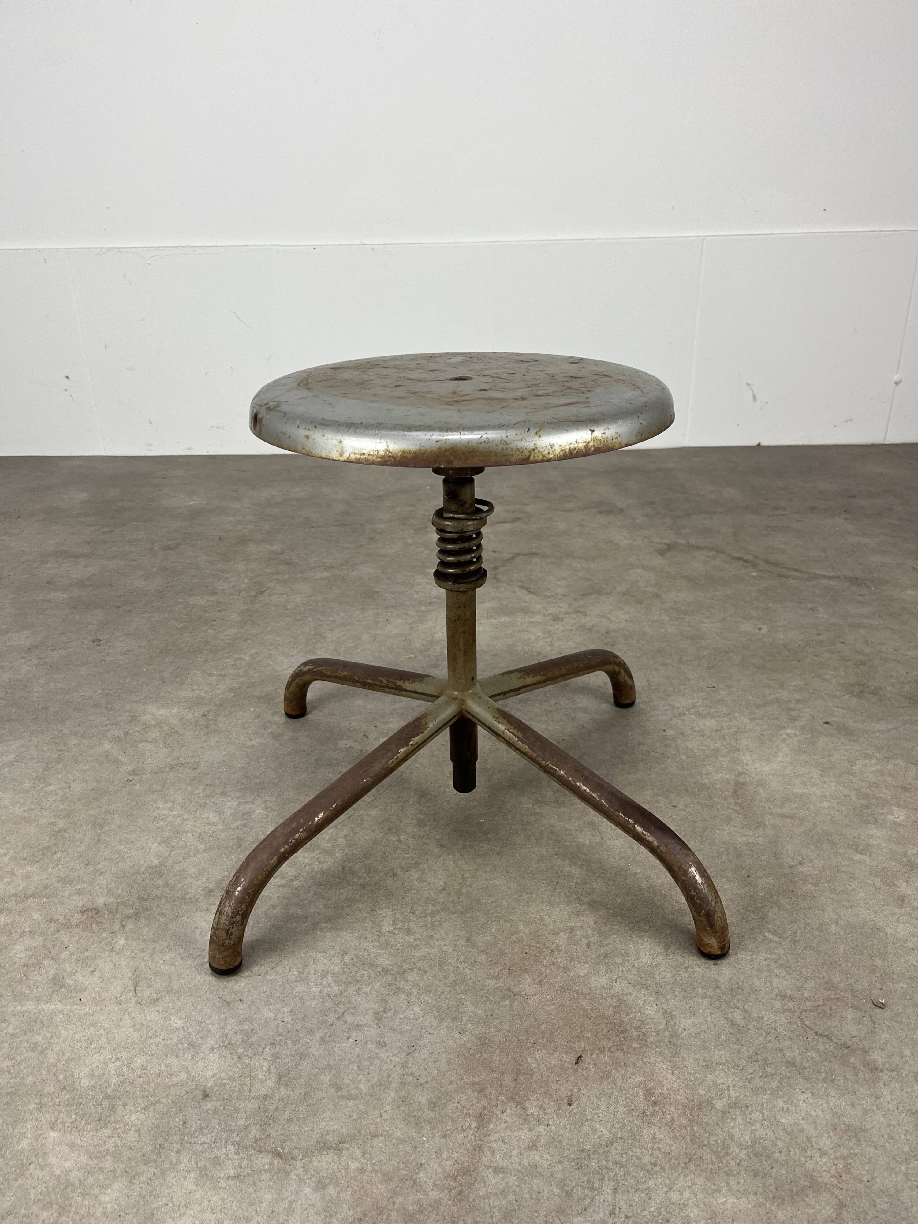 Industrial style adjustable workshop stool