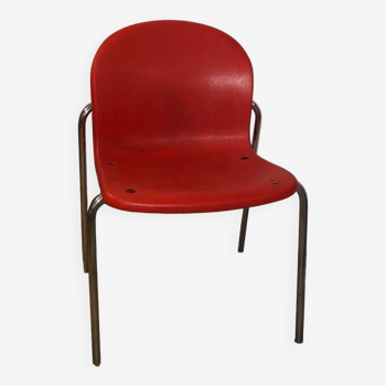 Schellen space age red plastic chair for Wilkhahn circa 1970