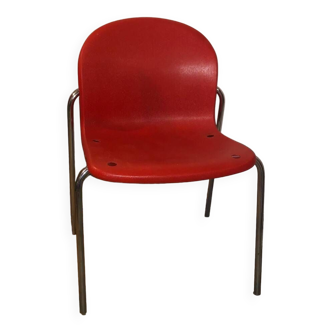 Schellen space age red plastic chair for Wilkhahn circa 1970