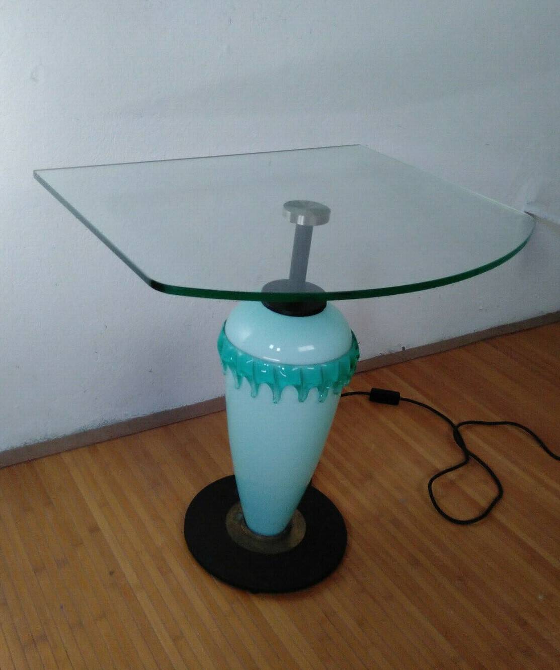 Lampe guéridon en verre de Murano Italie