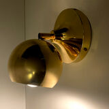Pair Vintage Spot Wall Lamp, 60s. Brass Globe