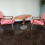 Czech vintage coffee table, wood and metal