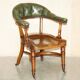 Victorian captain's chair in mahogany and leather