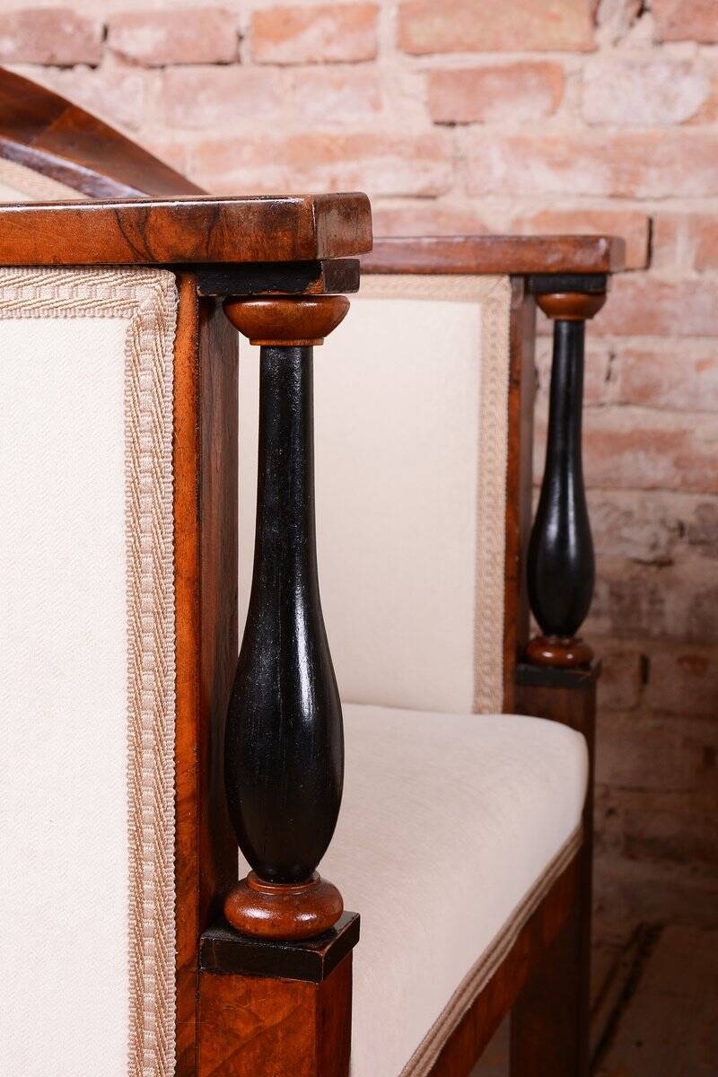 Biedermeier Seating Set in Walnut and Ebony, Austria, 1820s, Set of 3