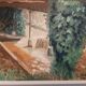 Huile sur toile représentant un abri à barques à Montbazon