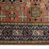 Vintage Orange Wool Azerbaijan Area Rug- 142x187cm