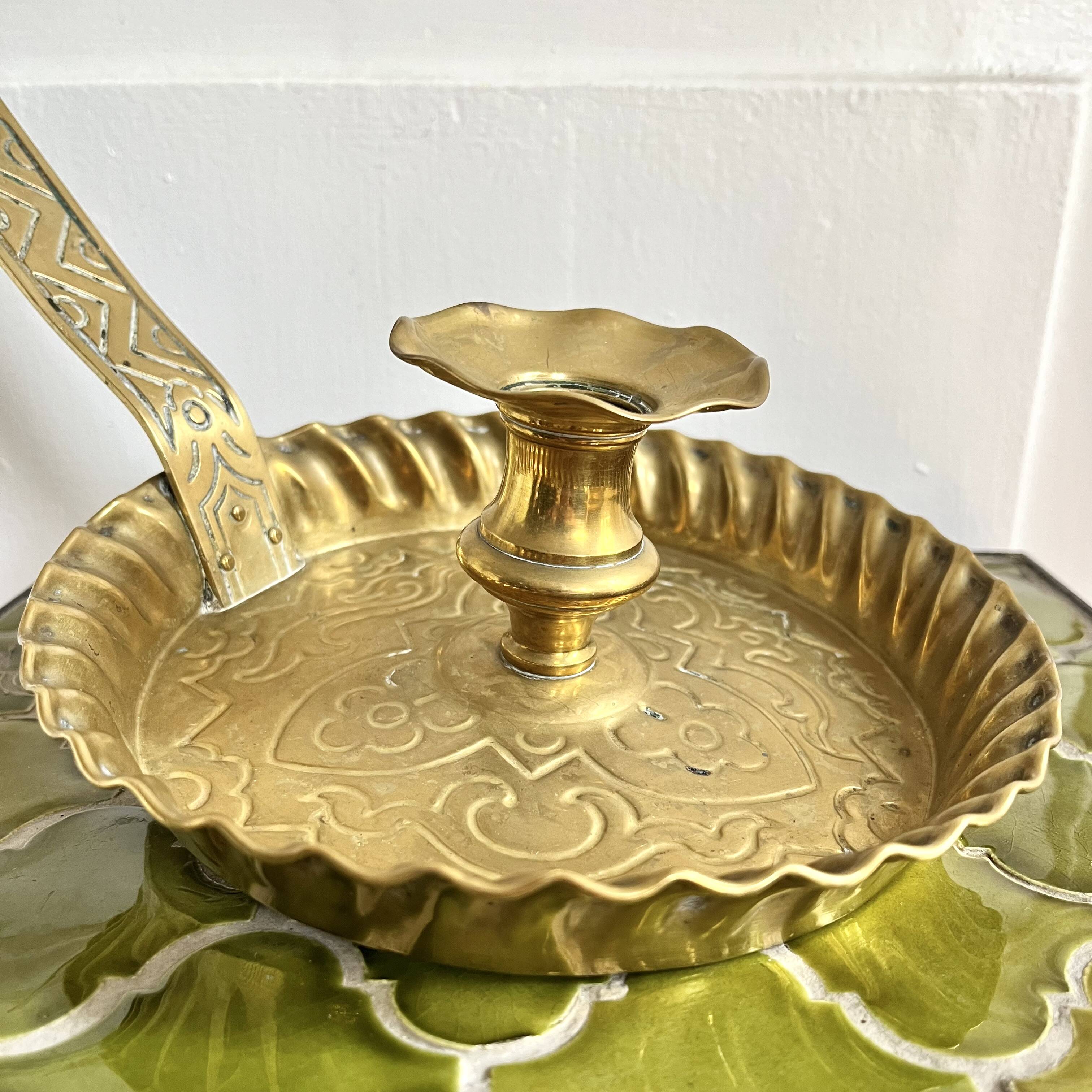 Antique XXL hand candle holder