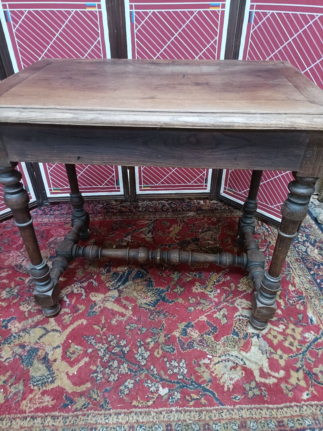 Side table or wooden desk classic style turned legs