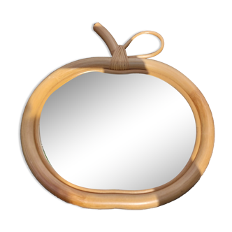 Rattan mirror apple 35x32cm