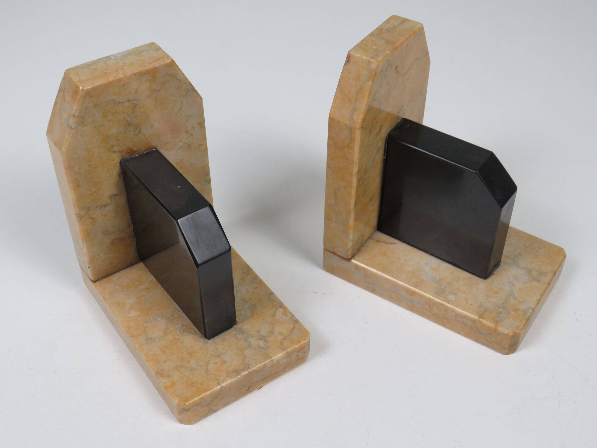 Pair of marble bookends, Belgium early 20th century