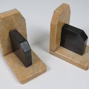 Pair of marble bookends, Belgium early 20th century