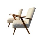 Set of 2 vintage bouclé armchairs