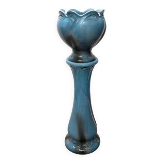 Art Nouveau Ceramic Flower Pot On A Column, early 1900s