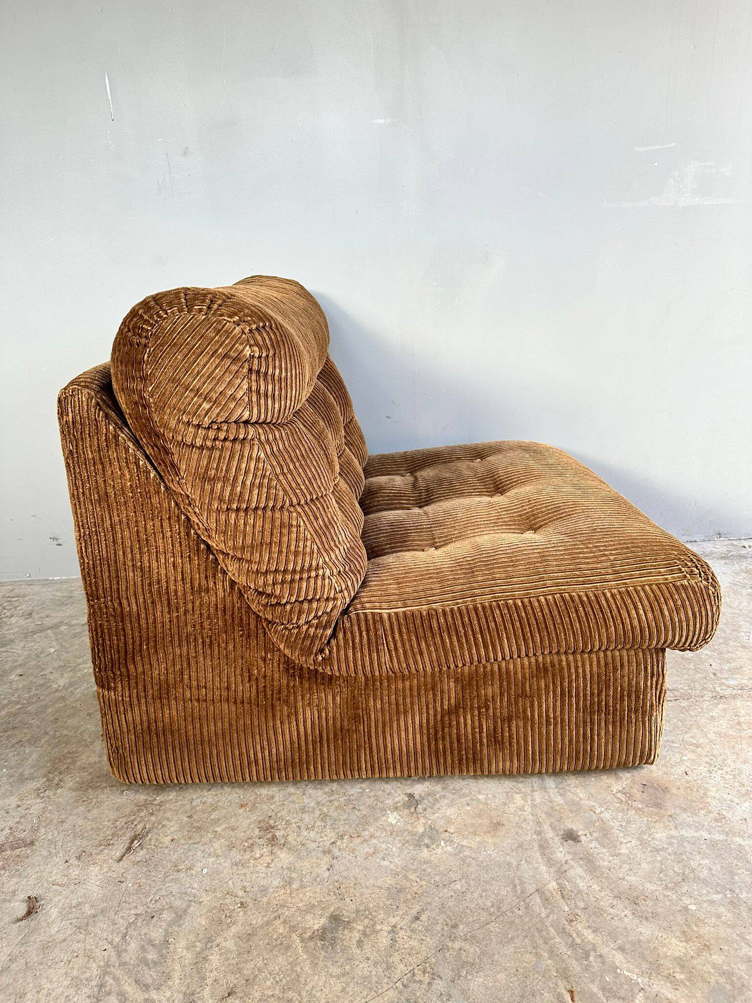 Vintage brown corduroy armchair from the 70s