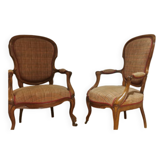 Louis Philippe Cabriolet armchairs in beech