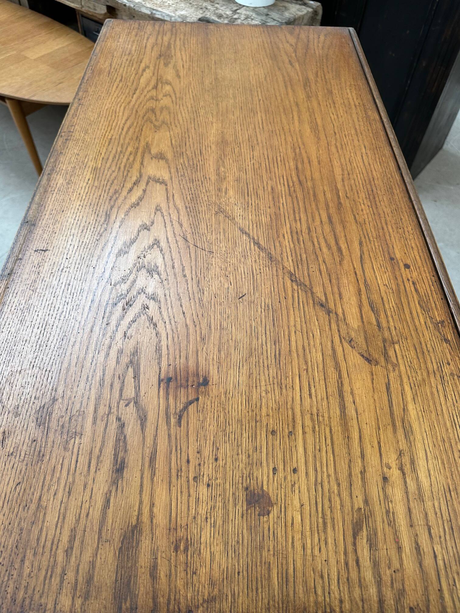 Oak cash register counter from the early 20th century