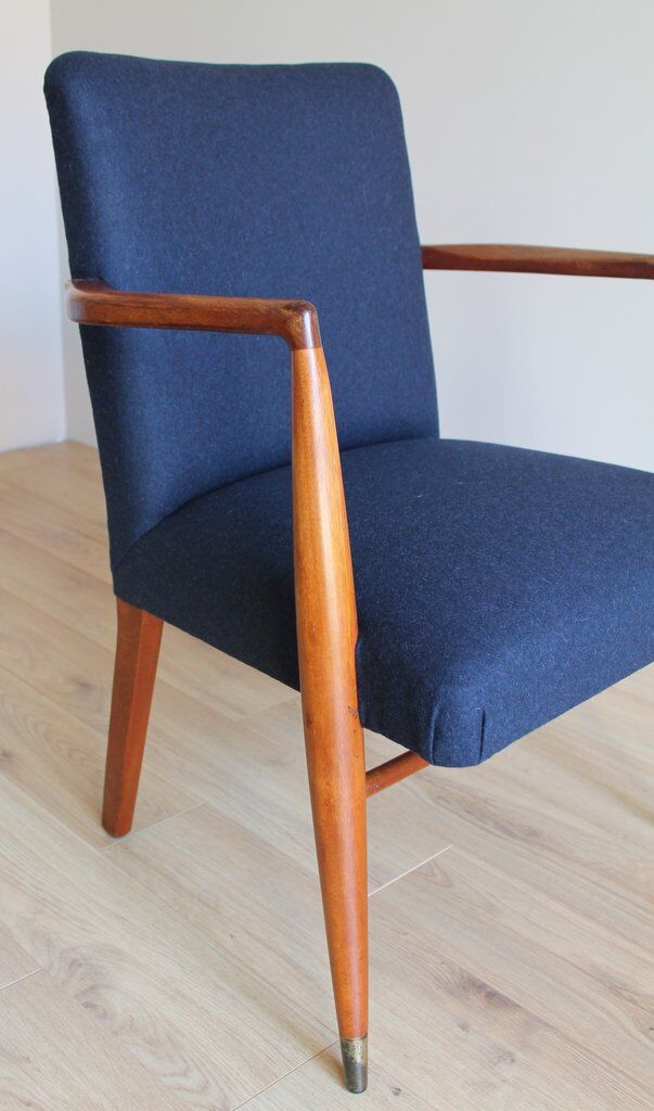 Scandinavian 60's navy blue armchair