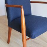 Scandinavian 60's navy blue armchair