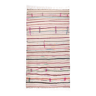 Kilim berbere vintage ecru avec lignes colorees 248 x 154 cm